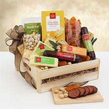 Meat & Cheese Wooden Gift Crate