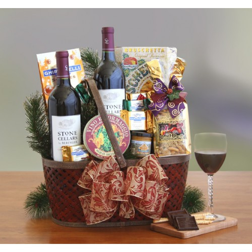 Merlot, Cabernet Sauvignon & Gourmet Mix Gift Basket