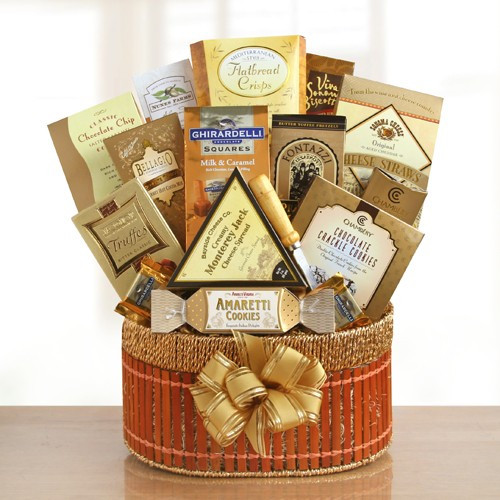 Golden Ghirardelli Chocolate & Gourmet Mix Gift Basket