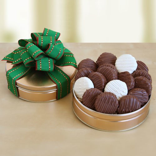 Elegant Chocolate Covered Cookies Tin