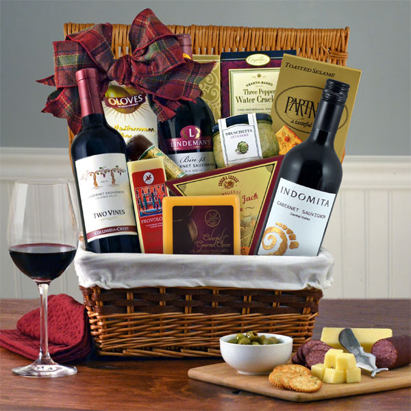 A perfect Cabernet & Cheese Picnic Gift Basket