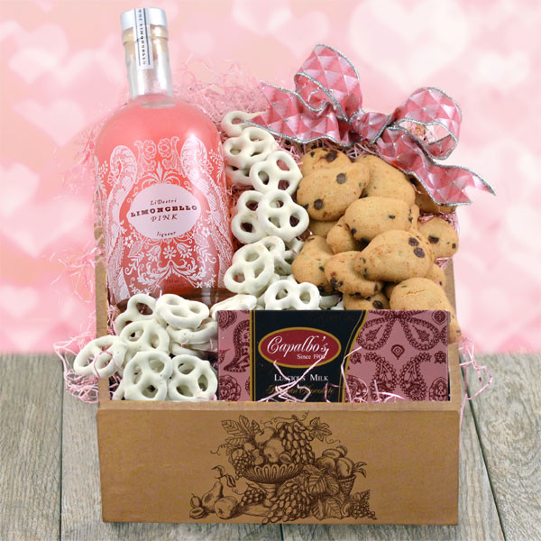 Limoncello Pink with Cookies and Pretzels Gift Box