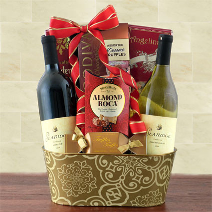 Christmas Treasure Wine Duo Gift Basket