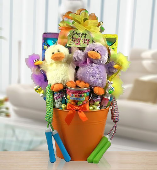 Easter Treats and Plush Ducks Gourmet Gift Basket