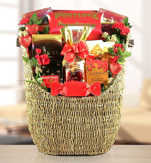 Always in My Heart Chocolate Romantic Gift Basket