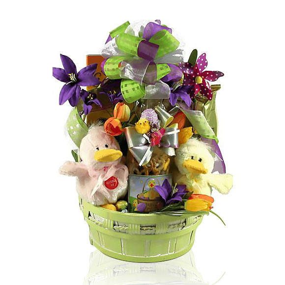 Just Ducky Gift Basket with Quacking Ducks