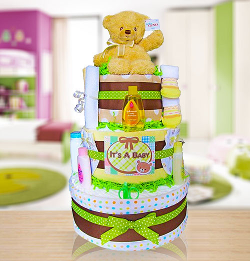 Baby Gund "It's A Baby" Diaper Cake- 3 Tier