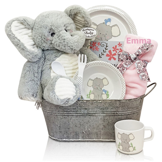 Baby Girl's First Meal Elephant Gift Tin