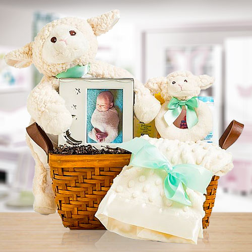 Nap Time with Lamb Baby Gift Basket