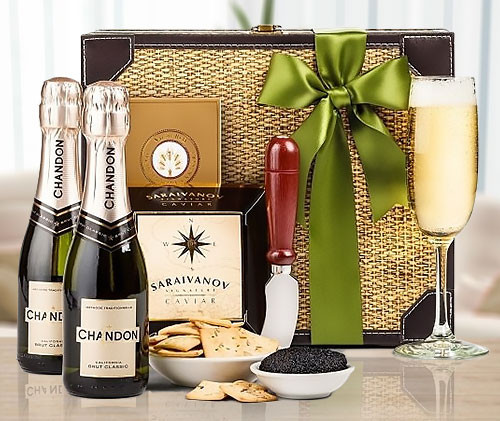 Domaine Chandon Champagne & Caviar Gourmet Gift Basket