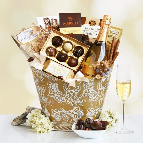 Chandon Champagne Brut Golden Treats Gift Basket