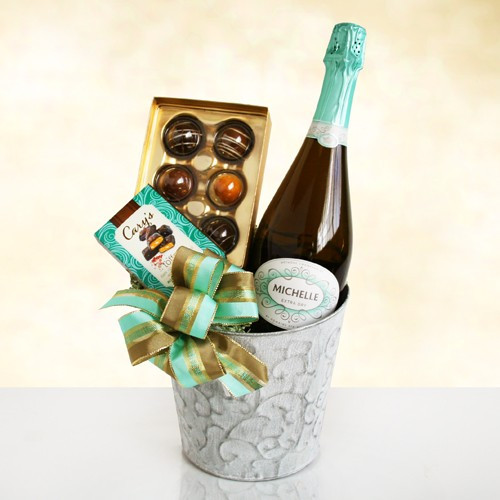 Michelle Brut Sparkling Wine & Chocolate Gift Bucket