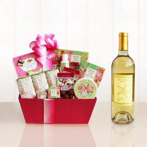Passion Flower Relaxation Gift Basket for Mom