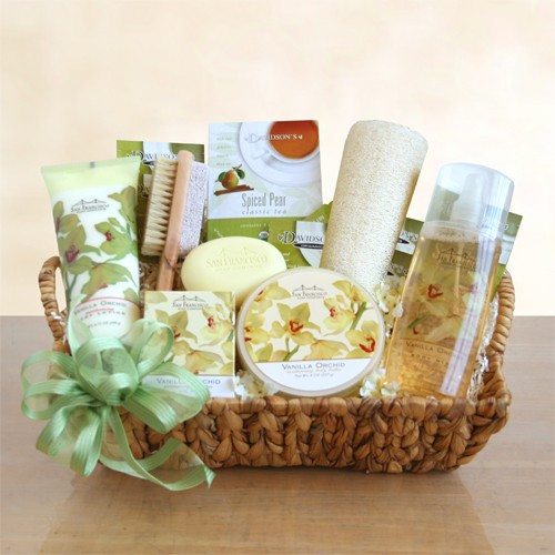 Luxury Orchid Spa Gift Basket for Women