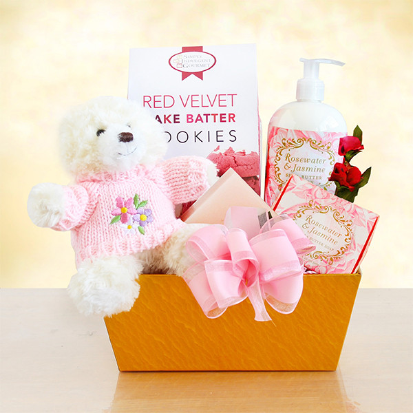 Rosewater Jasmine Spa and Plush Bear Gift for Her