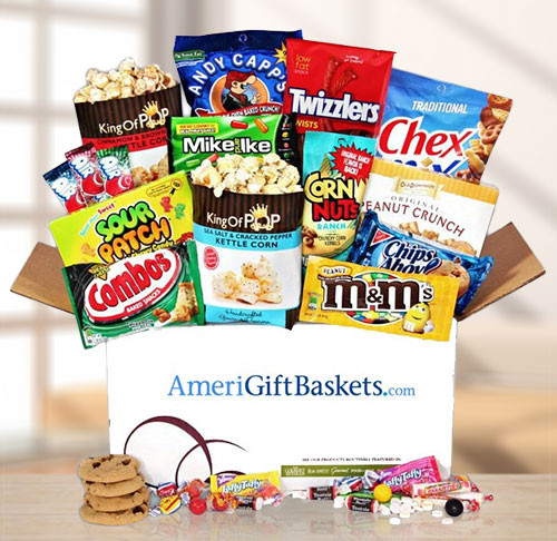 Cookies, Popcorn, Buble Gum Gift Basket
