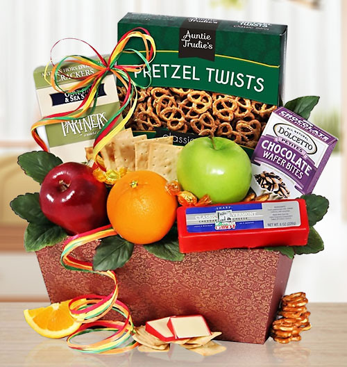 Healthy Fruit Gift Basket with Sweets