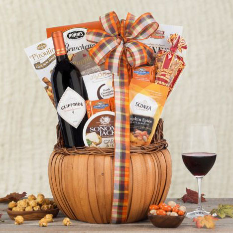 Cabernet Wine with Ghirardelli and More Fall Collection Basket