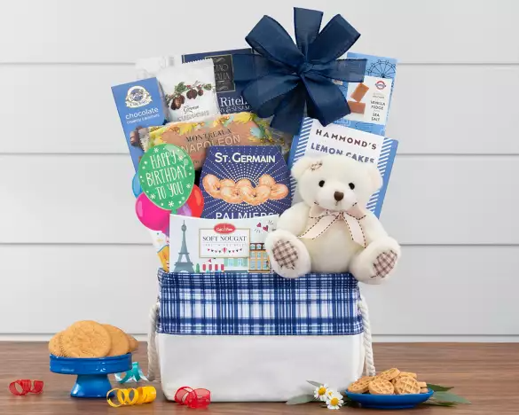Congratulations! Gourmet Gift Basket with Bear