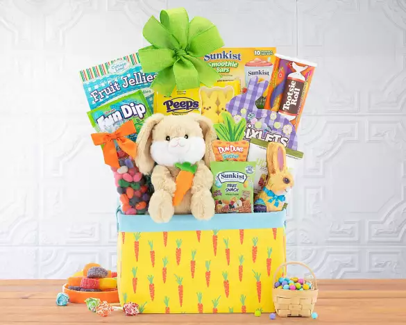 Easter Sweets Gift Basket with Bunny