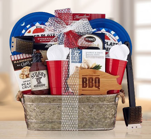 A Barbecue Gourmet Gift Basket for Grill Experts