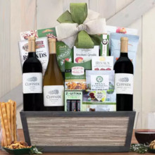 Elegant Wine Trio Gourmet Gift Basket