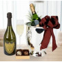 Dom Perignon Champagne, Sweets Gift Basket