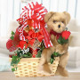 Bear, Cookies & More for a Romantic Night Gift Basket