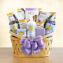 Deluxe Lavender Spa Gift Basket with Cookies & Tea for Her