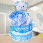 Baby Boy's First Teddy Two Tier Diaper Cake