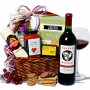 Red Wine and Complementary Bites Gift Basket
